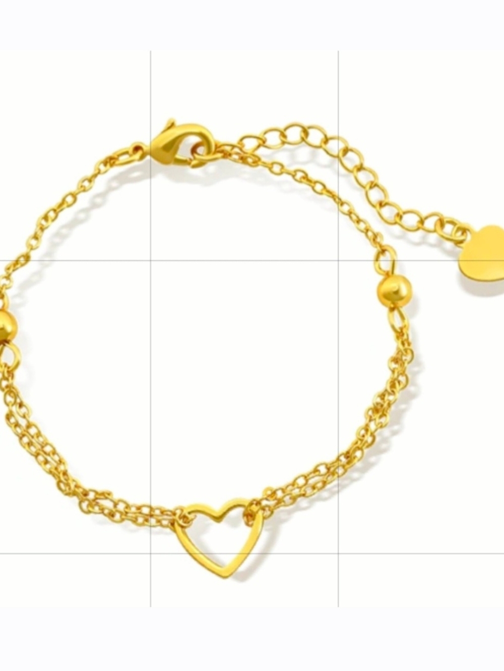 🏷NEW Minimalist 18K Gold-plated‎  Heart Chain Bracelet